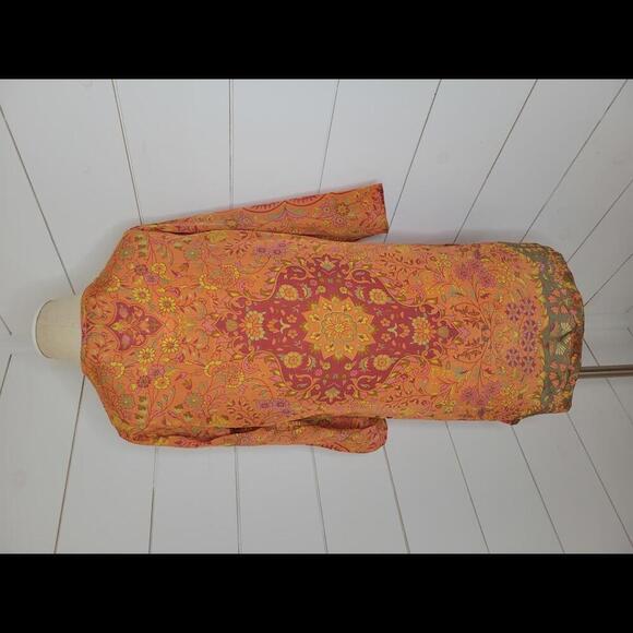 NWT Maharaja's orange and red silk tunic - Picture 2 of 2